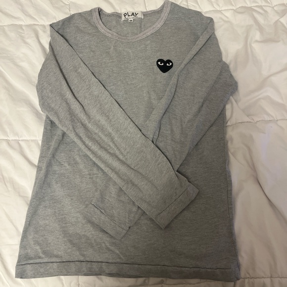 Comme de Garçons grey long sleeve black heart - Picture 1 of 3